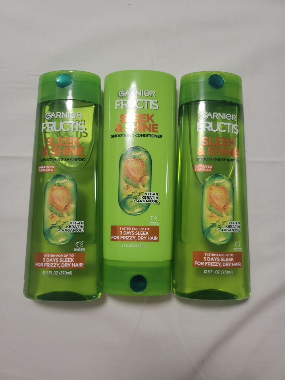 Garnier Fructis Sleek & Shine Shampoo 3-Pack Green NWT